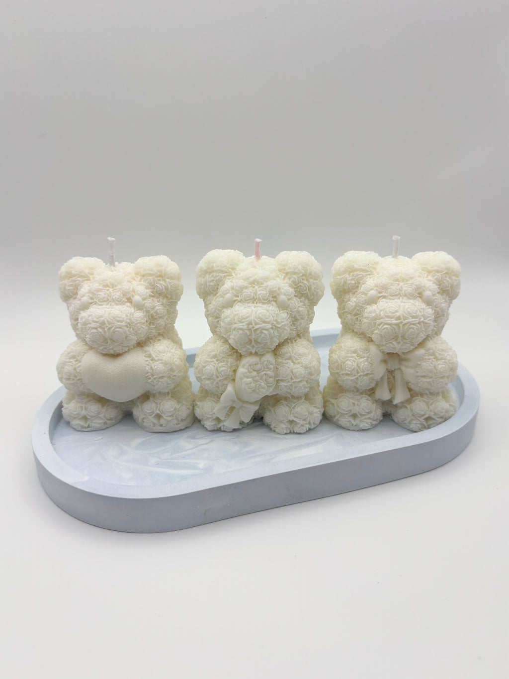 rose bear handmade soy wax candle