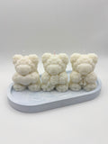 rose bear handmade soy wax candle