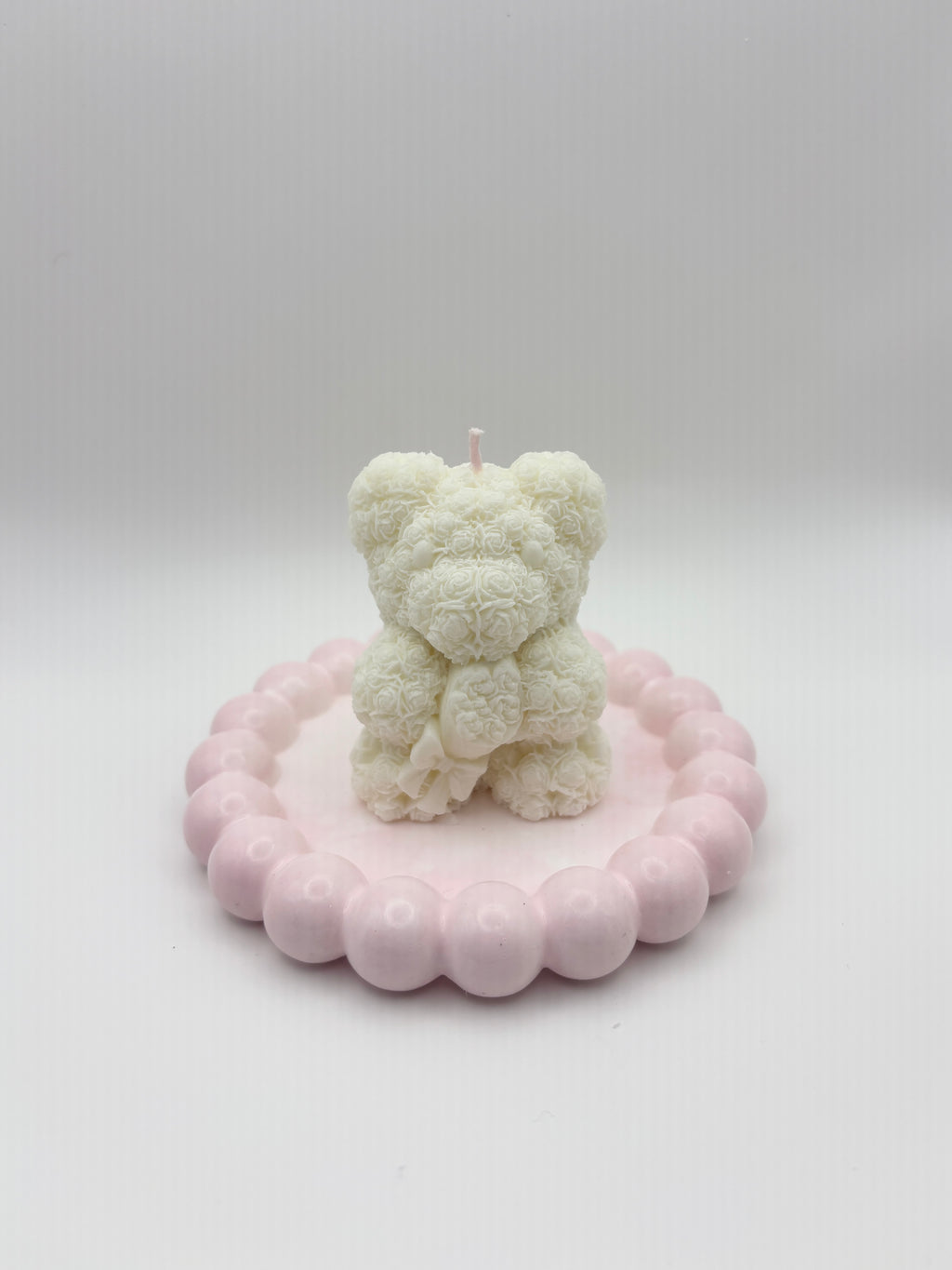 rose bear handmade soy wax candle