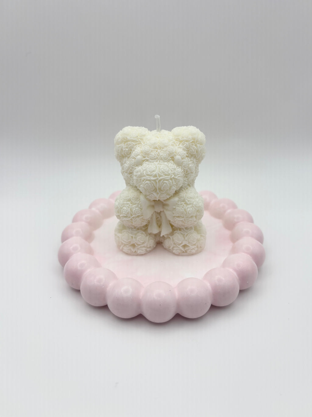 rose bear handmade soy wax candle